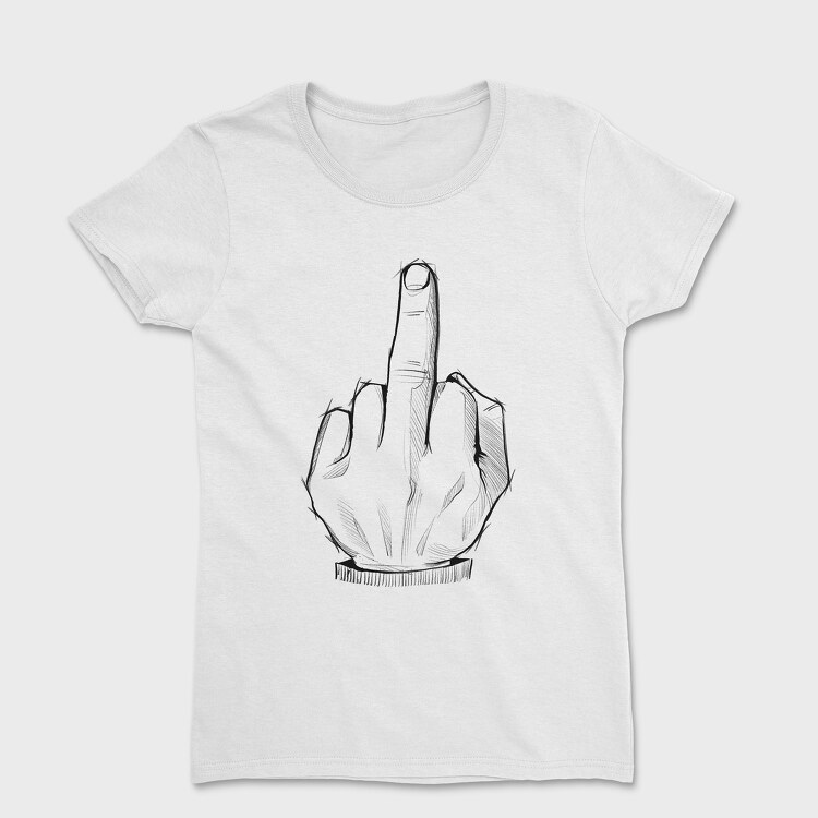 Tricou Femei, Middle Finger Sketch