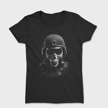 Militar Skull Monochrome, Tricou Femei