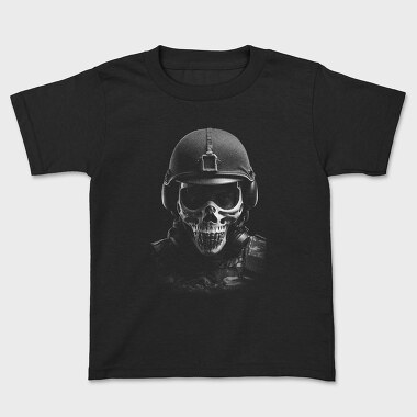 Militar Skull Monochrome, Tricou Copii