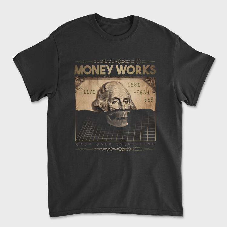 Money Works Bill Skull, Tricou Barbati (Unisex)