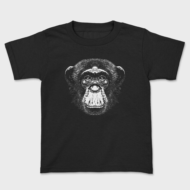 Tricou Copii, Monochrome Monkey Face