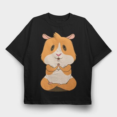 Cute Guinea Pig Yoga, Tricou Oversize Barbati (Unisex)