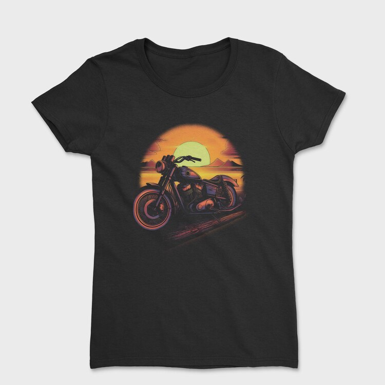 Tricou Femei, Motorcycle Sunset