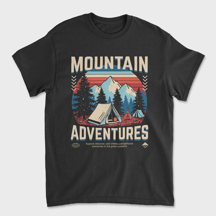 Tricou Barbati (Unisex), Mountain Adventures Retro Camping