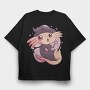 Cute Halloween Axolotl, Tricou Oversize Barbati (Unisex)