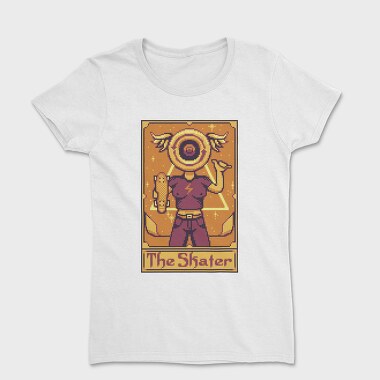 Tricou Femei, Pixelart Tarot Card the Skater