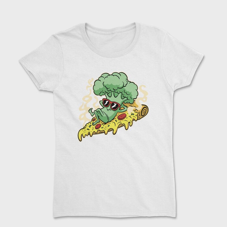 Tricou Femei, Pizza Brocoli Cartoon