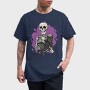 Skeleton Cuddling With a Black Cat, Tricou Barbati (Unisex)