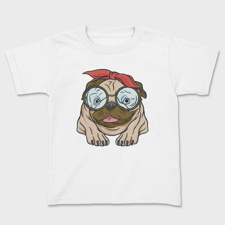 Tricou Copii, Pug With Glasses