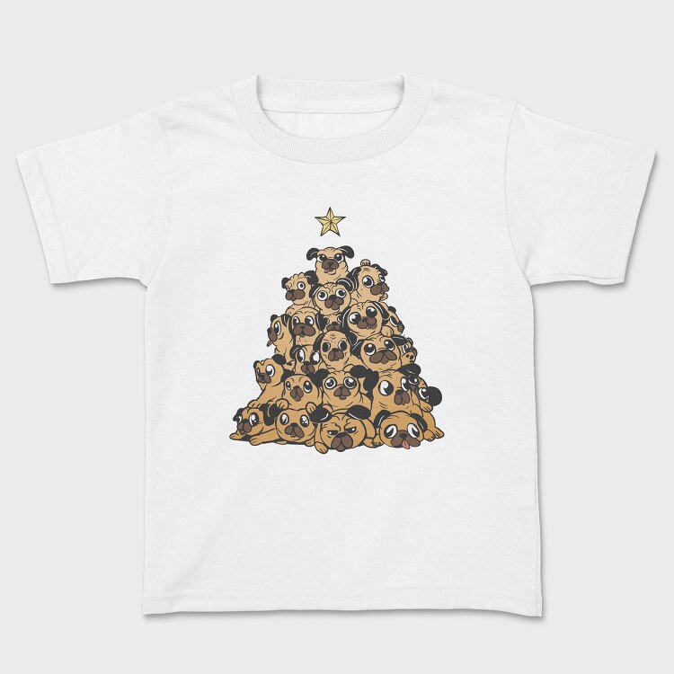 Tricou Copii, Pugs Christmas Tree