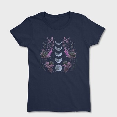 Tricou Femei, Purple Flowers Dark Moon