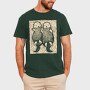 Cute Hand Drawn Otters Lino Art, Tricou Barbati (Unisex)
