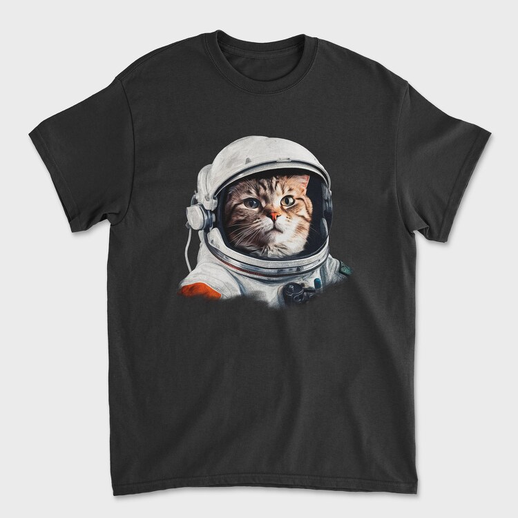 Tricou Barbati (Unisex), Realistic Astronaut Cat