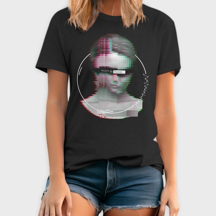 Glitch Front Face, Tricou Barbati (Unisex)