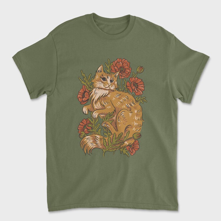 Tricou Barbati (Unisex), Red Cat Poppies