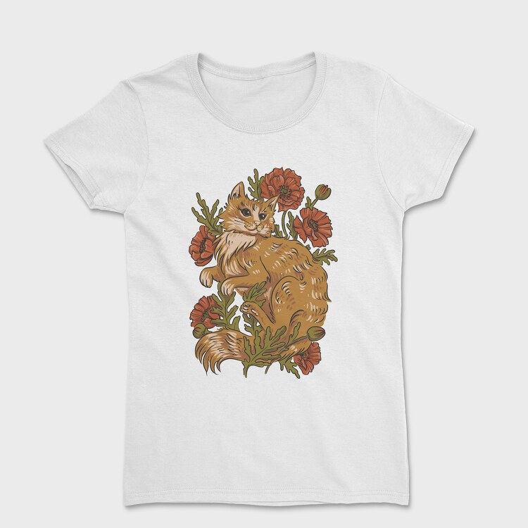 Tricou Femei, Red Cat Poppies