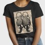 Cute Hand Drawn Otters Lino Art, Tricou Femei
