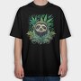 Cannabis Sloth, Tricou Oversize Barbati (Unisex)