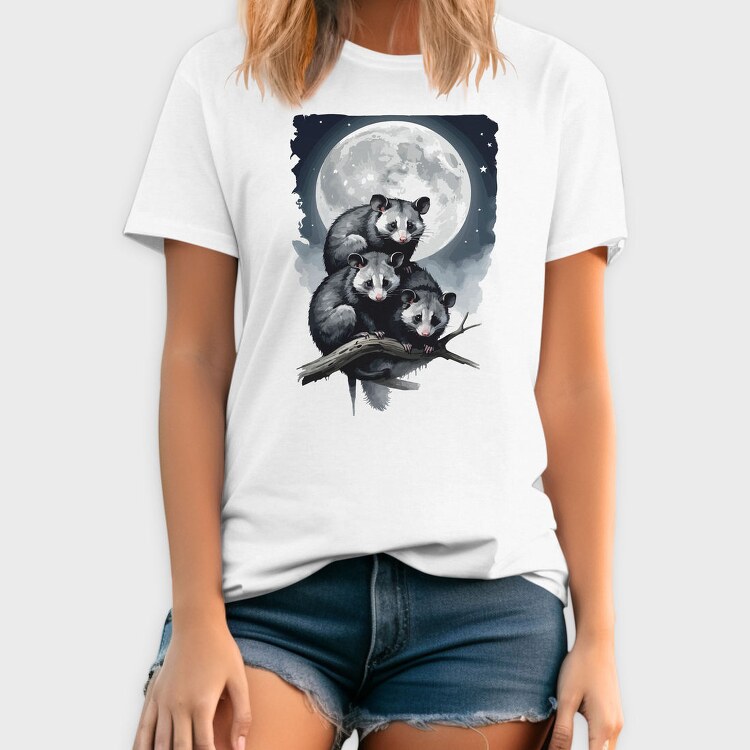 Moonlit Three Opossum, Tricou Barbati (Unisex)