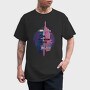 Glitch Quote And Building, Tricou Barbati (Unisex)