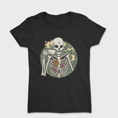 Skeleton With Coffee, Tricou Femei