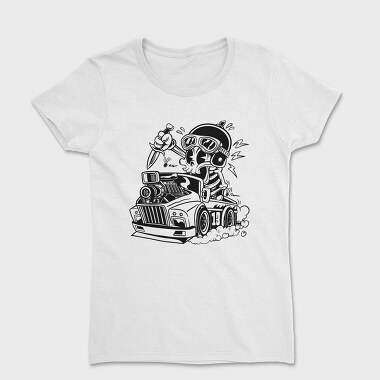 Skull Car Cartoon, Tricou Femei