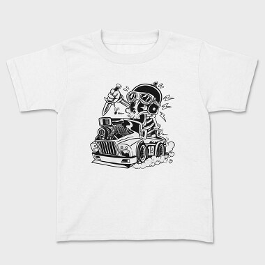 Skull Car Cartoon, Tricou Copii