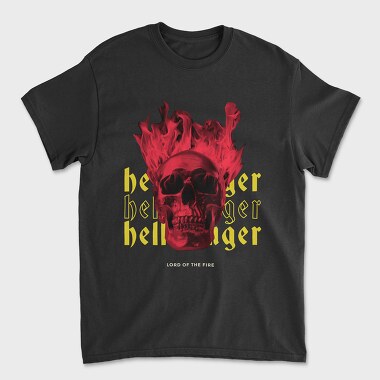 Skull Hell Fire, Tricou Barbati (Unisex)