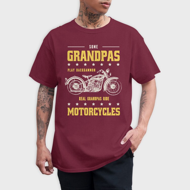 Real Graandpas Ride Motorcycles, Tricou Barbati (Unisex)