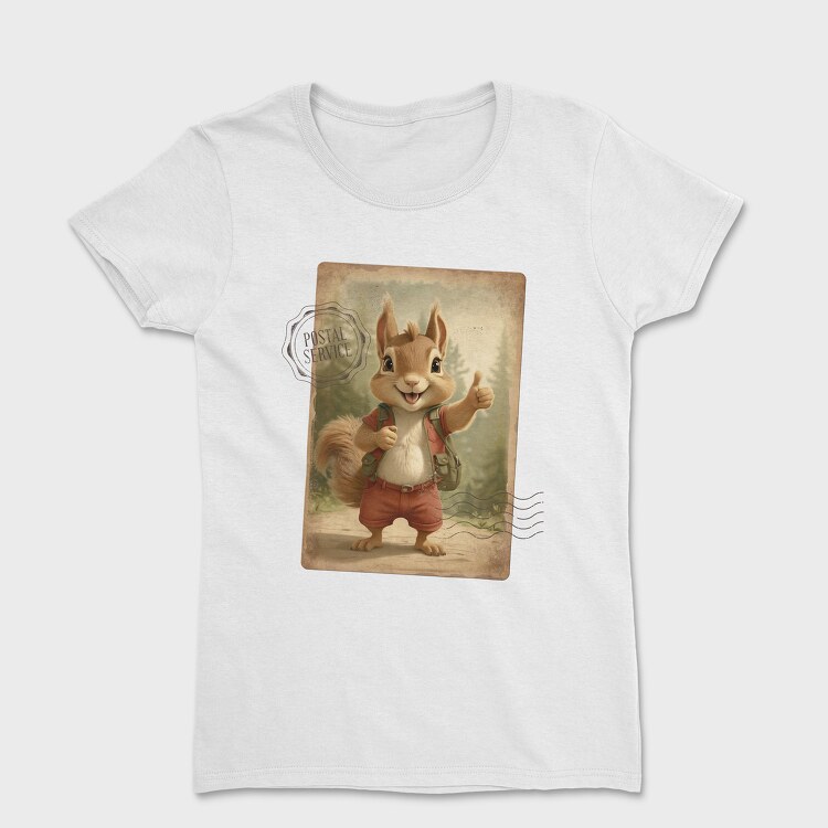 Squirrel in Nature Thumbs Up, Tricou Femei