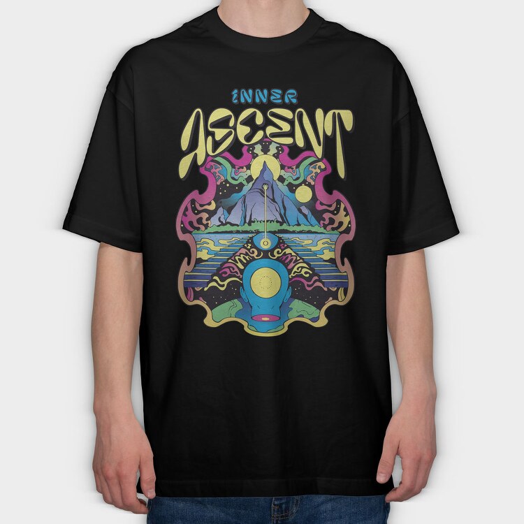 Psychedelic Inner Ascent, Tricou Oversize Barbati (Unisex)