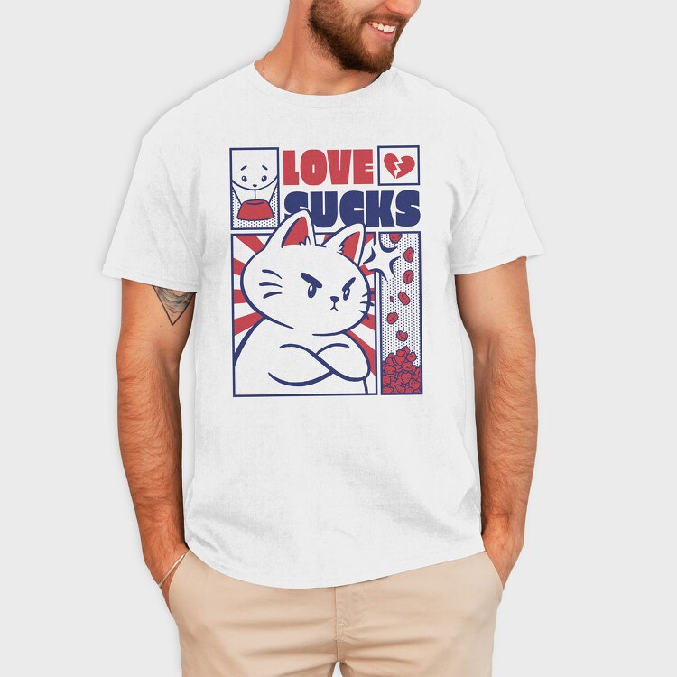Angry Cat Anti Valentines Day Valentine, Tricou Barbati (Unisex)