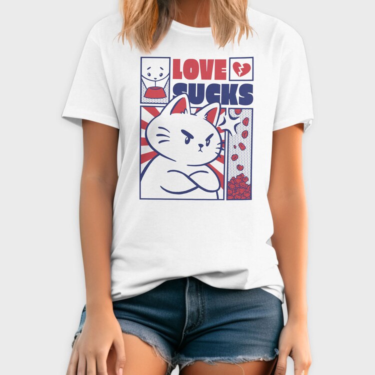 Angry Cat Anti Valentines Day Valentine, Tricou Barbati (Unisex)