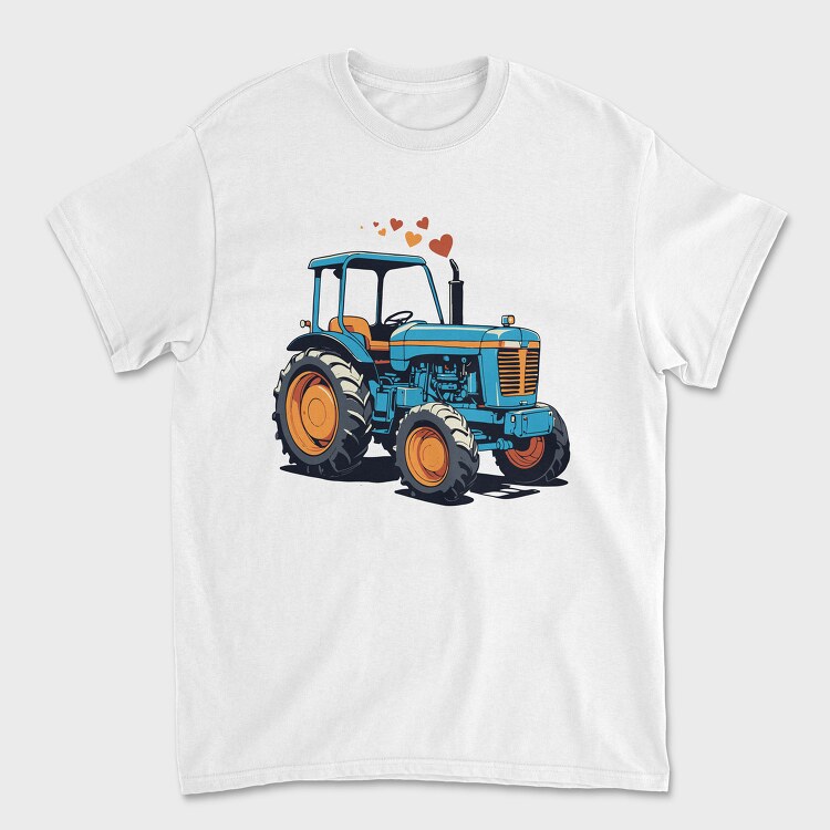 Tractor Cartoon Love, Tricou Barbati (Unisex)