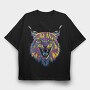 Psychedelic Lynx Angry, Tricou Oversize Barbati (Unisex)