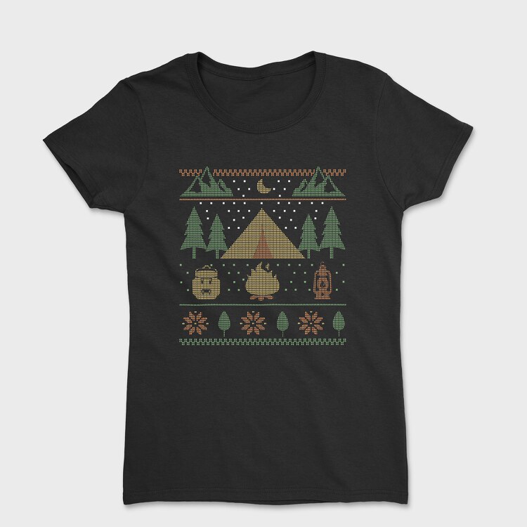 Ugly Sweater Camping, Tricou Femei