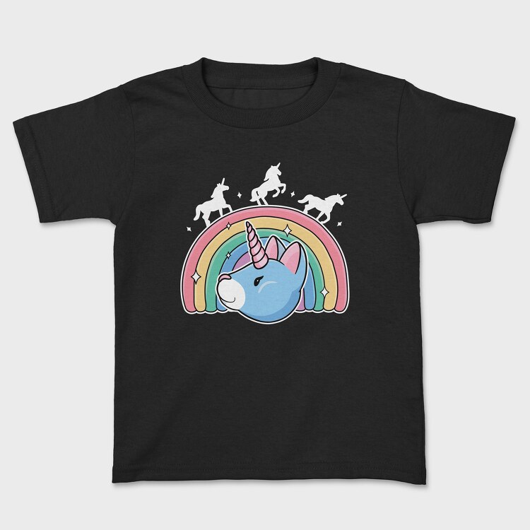 Unicorn Cat Rainbow, Tricou Copii