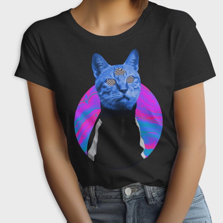 Psychedelic Trippy Cat Kitty, Tricou Femei