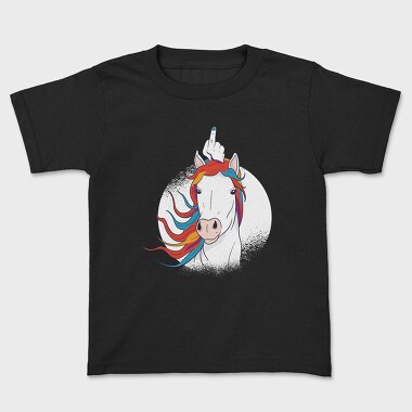 Unicorn Middle Finger Horn, Tricou Copii