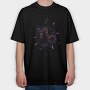 Capricorn Floral Zodiac Sign, Tricou Oversize Barbati (Unisex)