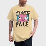Angry Cat Face My Happy Face, Tricou Barbati (Unisex)