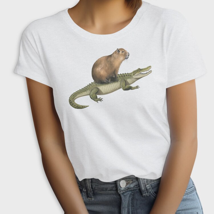 Capybara And Crocodile, Tricou Femei