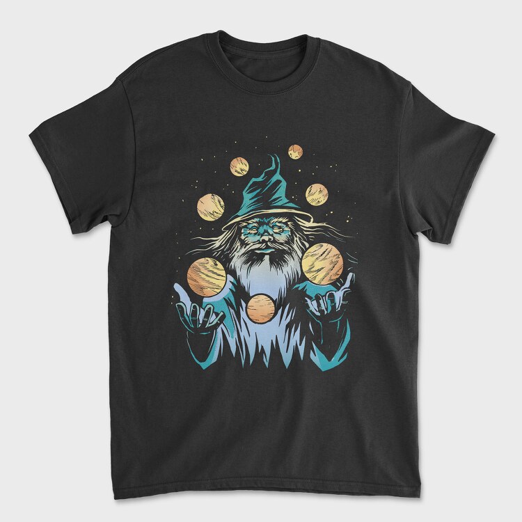 Wizard Juggling Planets, Tricou Barbati (Unisex)