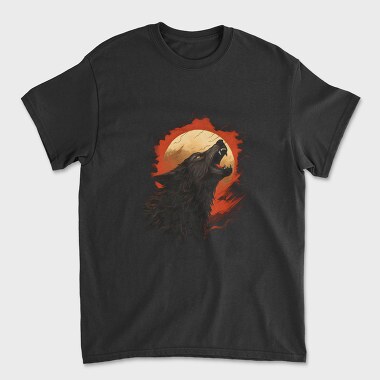 Wolf Howling Moon Red, Tricou Barbati (Unisex)