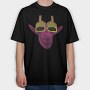 Goat Wearing Glasses, Tricou Oversize Barbati (Unisex)