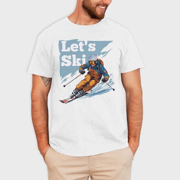 Let'S Ski Skier, Tricou Barbati (Unisex)