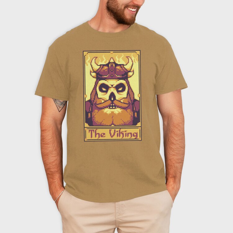 Pixelart Tarot Card the Viking, Tricou Barbati (Unisex)