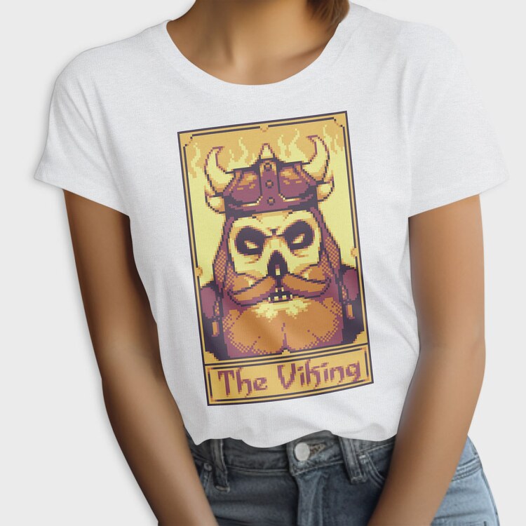 Pixelart Tarot Card the Viking, Tricou Femei