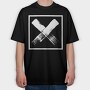 Letter X In Square Grunge, Tricou Oversize Barbati (Unisex)
