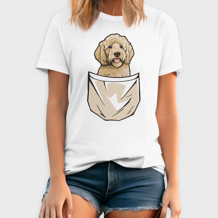 Golden Doodle Dog Pocket, Tricou Barbati (Unisex)